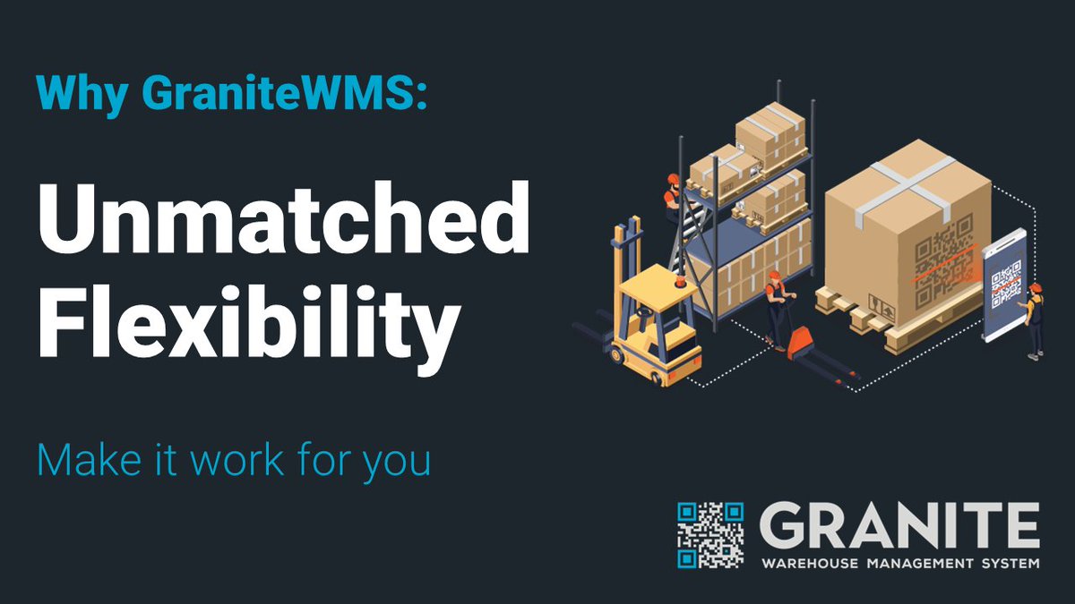 Granitewms's tweet photo. The Granite Warehouse Management System can scale to fit the requirements of your warehouse. 

GraniteWMS is highly configurable. All process and workflows can be set up with access and controls across users, locations and items.

Find out more: https://t.co/JptTEBXSno https://t.co/N1dpk7BX0a