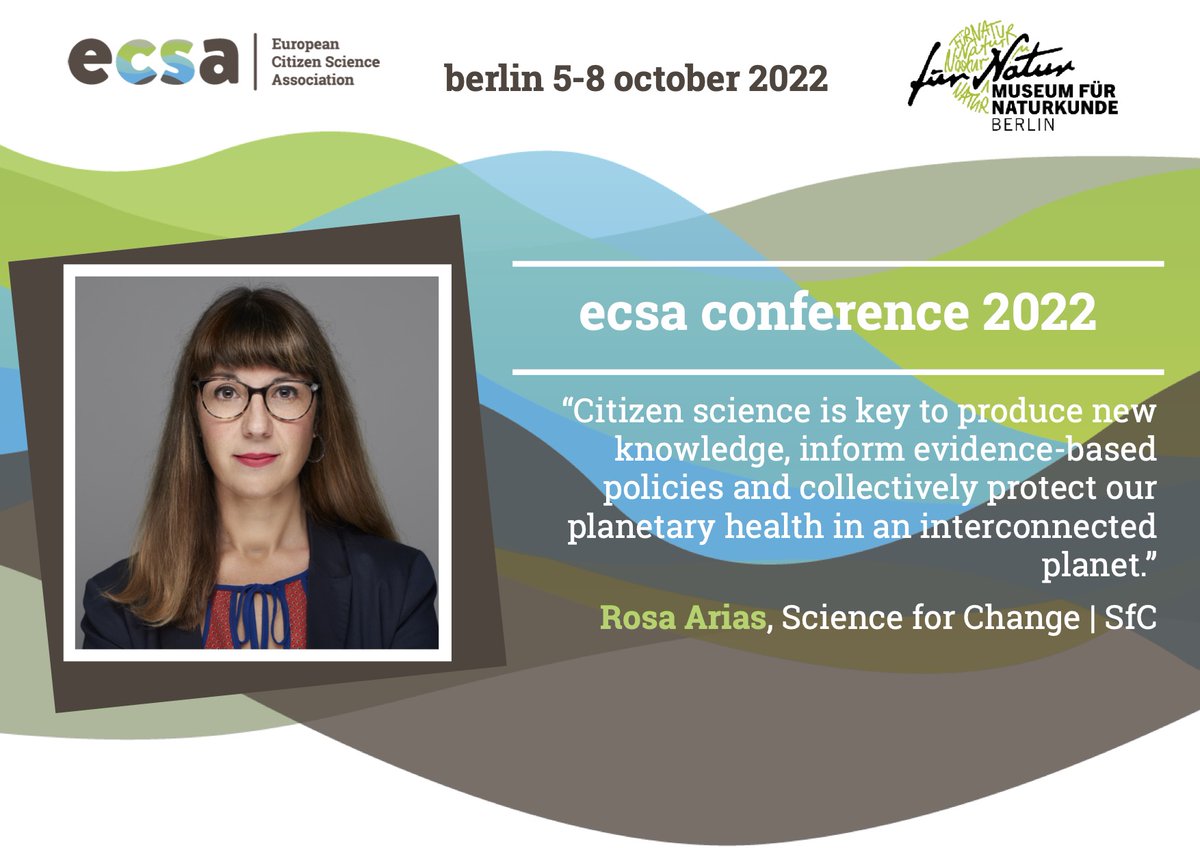 EuCitSci's tweet photo. #𝗘𝗖𝗦𝗔𝟮𝟬𝟮𝟮: 𝗶𝗻𝘁𝗿𝗼𝗱𝘂𝗰𝗶𝗻𝗴 𝘁𝗵𝗲 𝗦𝗰𝗶𝗲𝗻𝘁𝗶𝗳𝗶𝗰 𝗖𝗼𝗻𝗳𝗲𝗿𝗲𝗻𝗰𝗲 𝗖𝗼𝗺𝗺𝗶𝘁𝘁𝗲𝗲
𝗪𝗵𝗮𝘁 𝗺𝗮𝗸𝗲𝘀 #CitizenScience 𝗮𝗻𝗱 #PlanetaryHEALTH 𝗮 𝗽𝗲𝗿𝗳𝗲𝗰𝘁 𝗺𝗮𝘁𝗰𝗵? #15 Today 👉 Rosa Arias,
@SciencefChange
#collectivematters #CS4PH
@mfnberlin https://t.co/IFDTrVh0mH