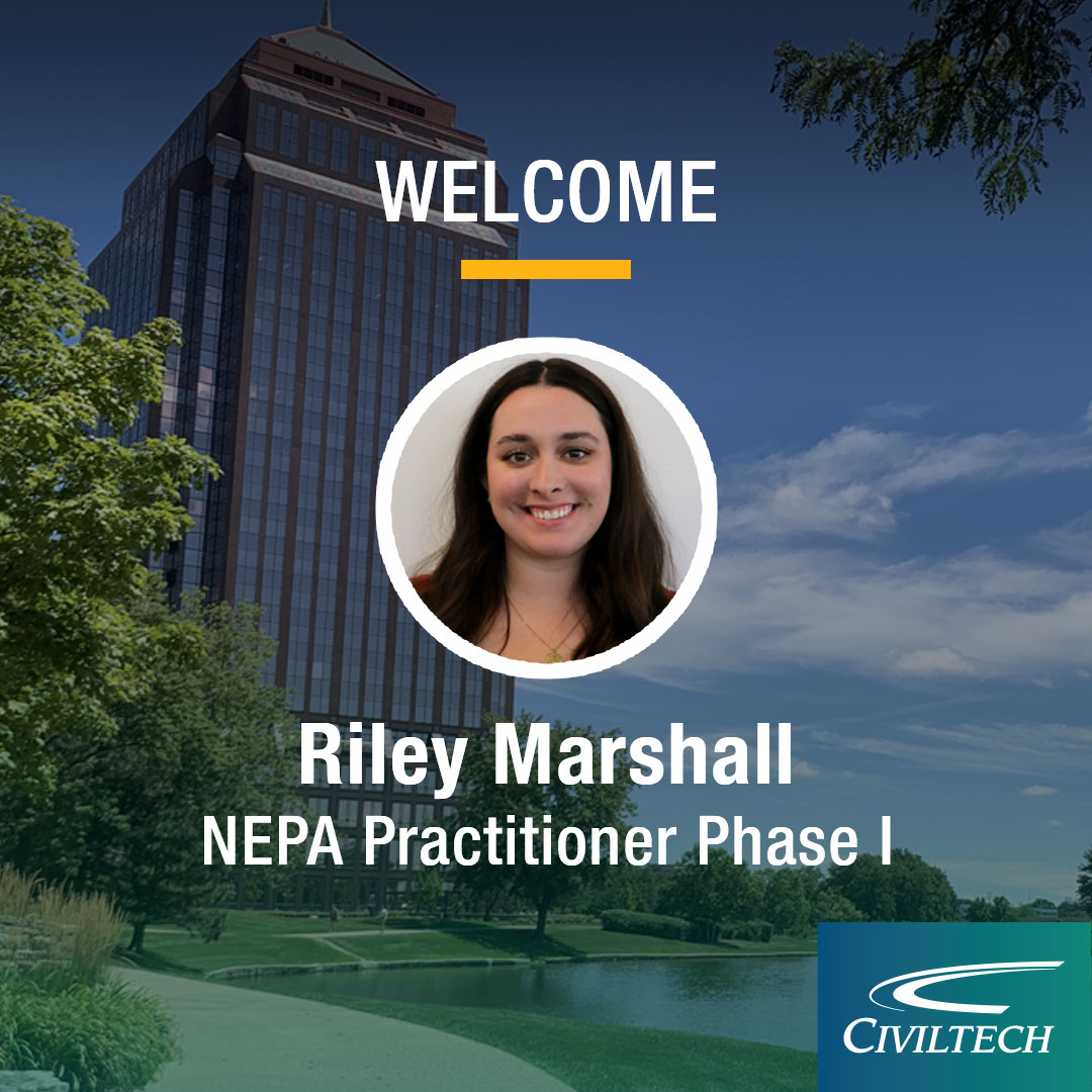 Civiltech_Inc's tweet photo. Civiltech welcomes Riley Marshall! Riley joins our Phase I team as a NEPA Practitioner bringing 3 years of experience to the position.
#Engineering
#NewHire
#WelcomeToCiviltech
#TeamCiviltech https://t.co/d5Dfx1qlhr