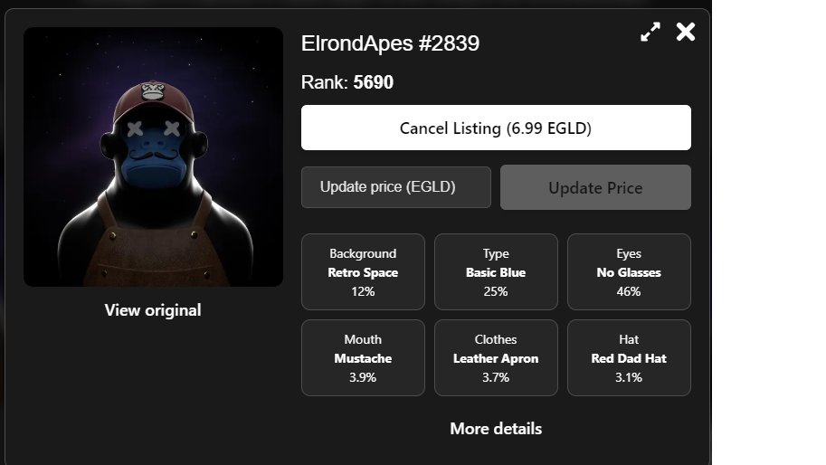 FutPeace's tweet photo. ElrondApes à 6.99EGLD rank 5690 en vente !

@ElrondApes
 
@ElrondPunks
 #elrondapes #elrondpunks #epunks #ElrondNFT #ElrondCommunity https://t.co/LrfOheV4fo