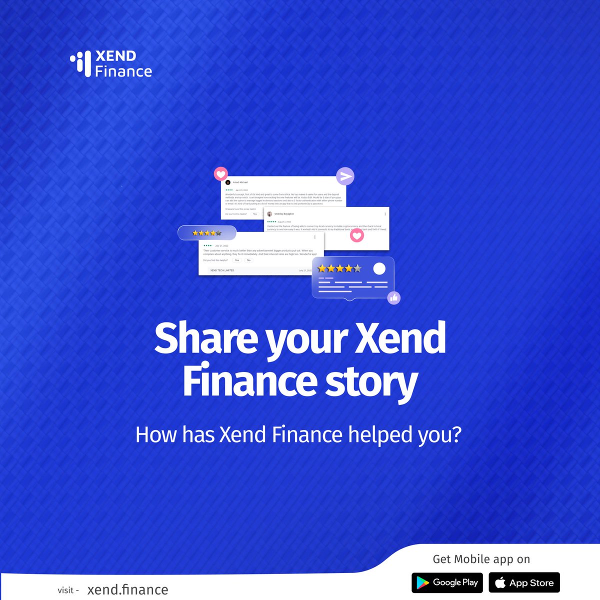 We know that it’s Monday and everything is supposed to be serious, but not today. 

Today, we chill and share stories😜. Share your Xend Finance story with us.

How has your savings journey been? How did the Xend Finance app help you achieve your savings goals?