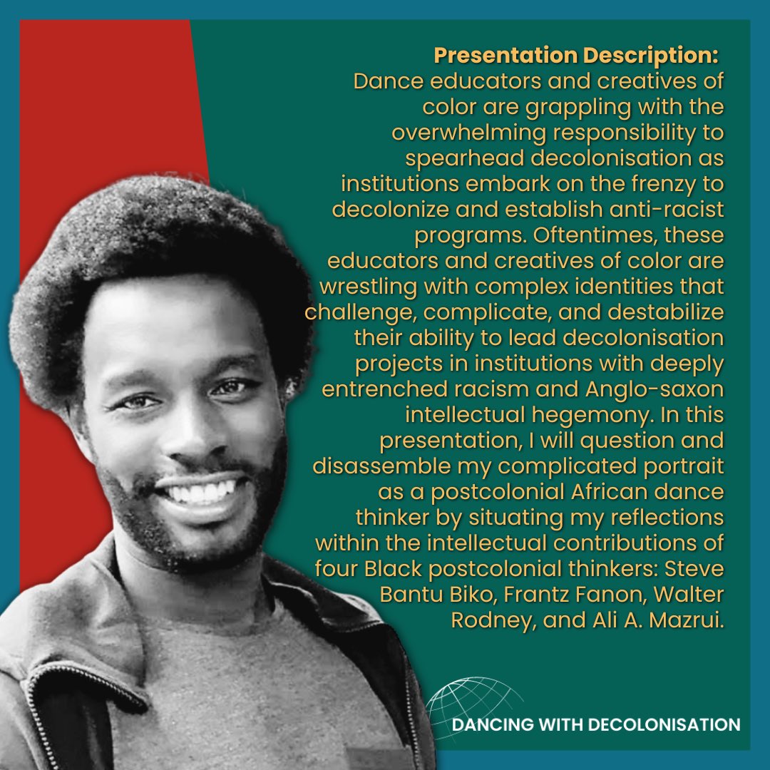 DDecolonisation's tweet photo. Introducing our first speaker, Alfdaniels Mabingo for Conference Day 4 this Thursday! Registration in bio!
THURSDAY 18TH AUGUST
12:00PM - 4:35PM GMT+1
#dancingwithdecolonisation #decolonise #decolonize #dance #conference #globaldanceconference https://t.co/c4PAqjqTvv