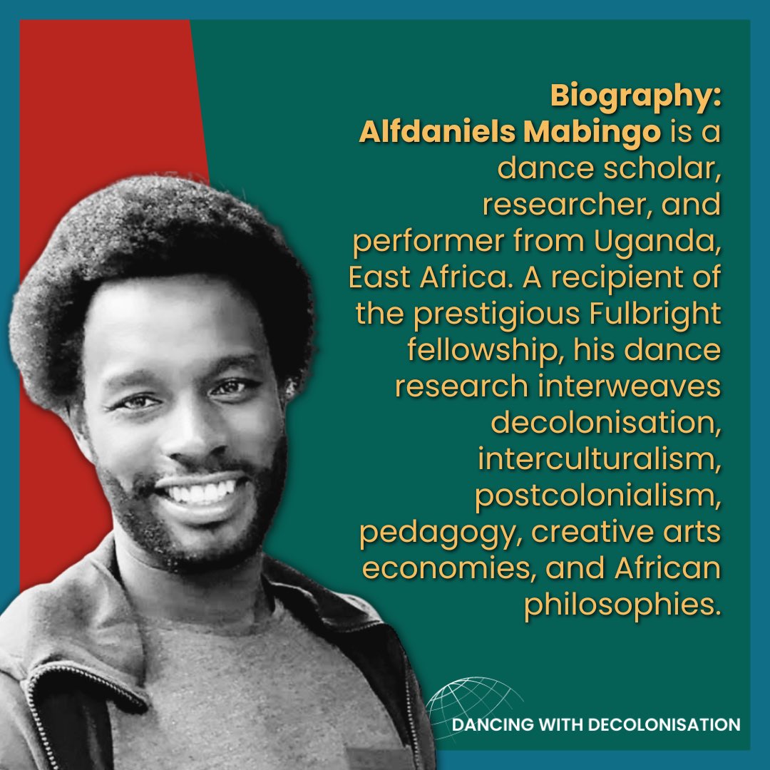 DDecolonisation's tweet photo. Introducing our first speaker, Alfdaniels Mabingo for Conference Day 4 this Thursday! Registration in bio!
THURSDAY 18TH AUGUST
12:00PM - 4:35PM GMT+1
#dancingwithdecolonisation #decolonise #decolonize #dance #conference #globaldanceconference https://t.co/c4PAqjqTvv