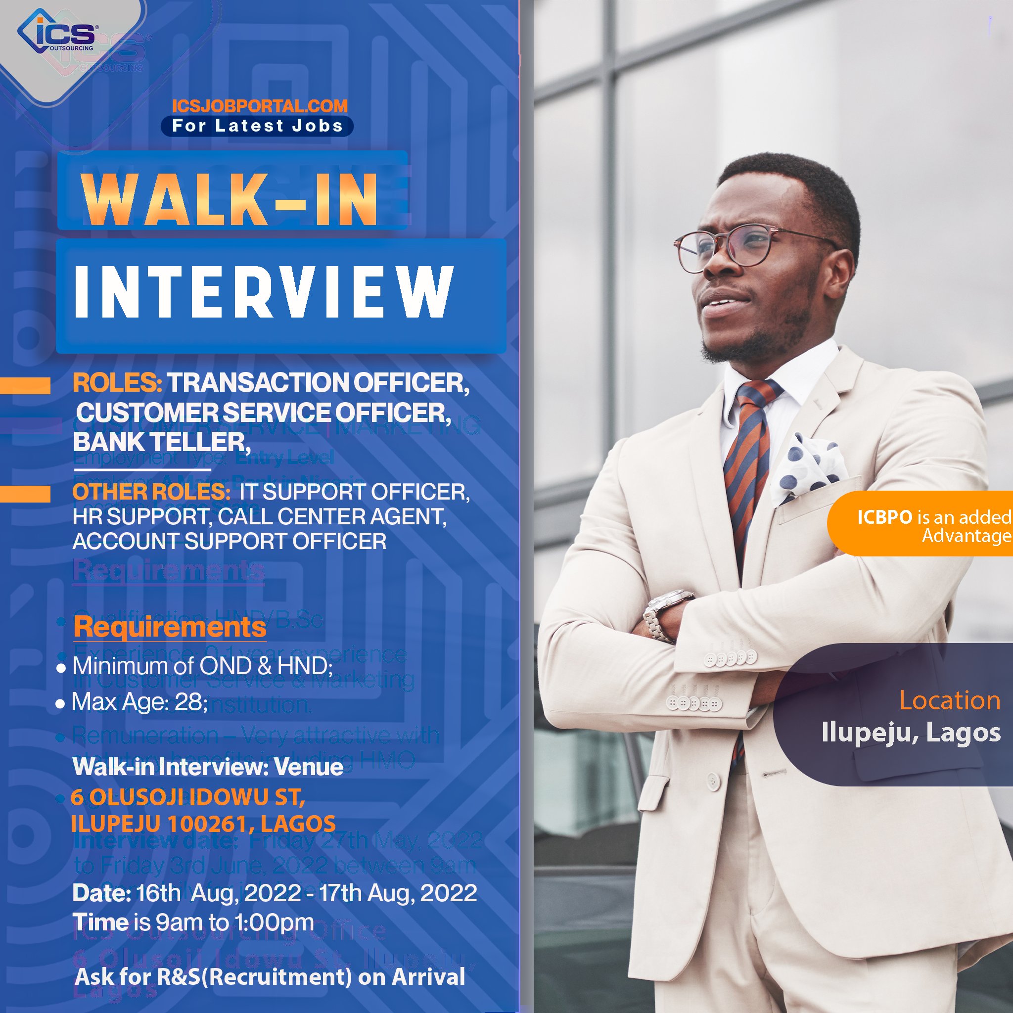 ICS Outsourcing على X: &ldquo;Roles: Transaction Officer, IT Support 