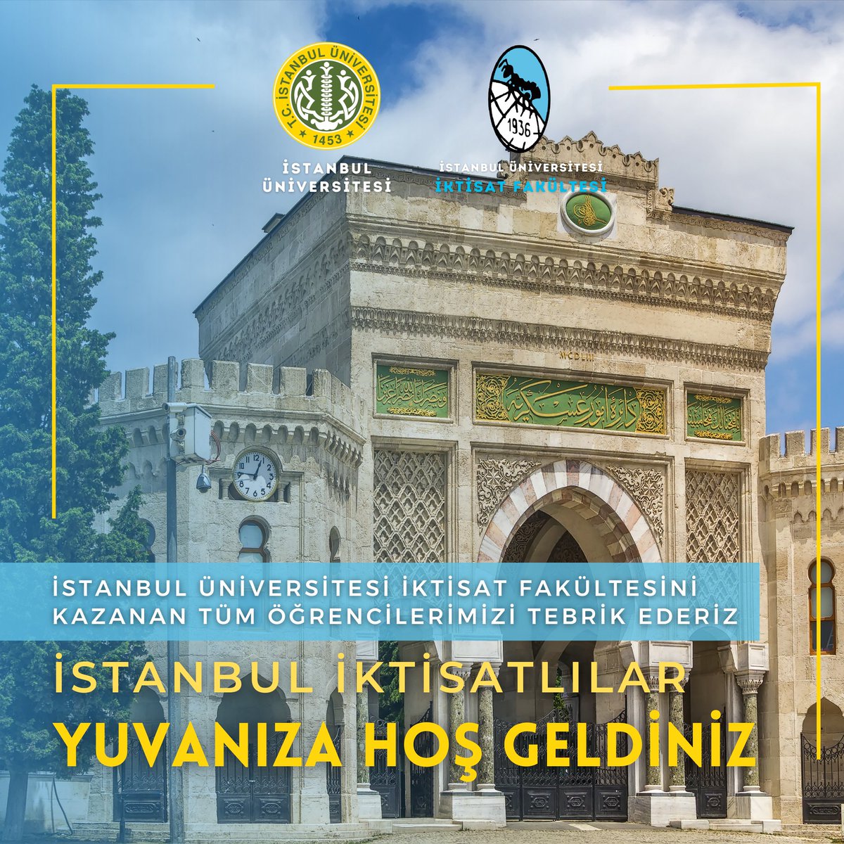 iuiktisatedu's tweet photo. İstanbul Üniversitesi İktisat Fakültesini Kazanan Tüm Öğrencilerimizi Tebrik Ediyoruz...
İstanbul İktisatlılar Yuvanıza Hoş Geldiniz 🐜🐜🐜
#yks2022 #tercih2022 #tercih22 #university #istanbul https://t.co/HmKs6GIKsm