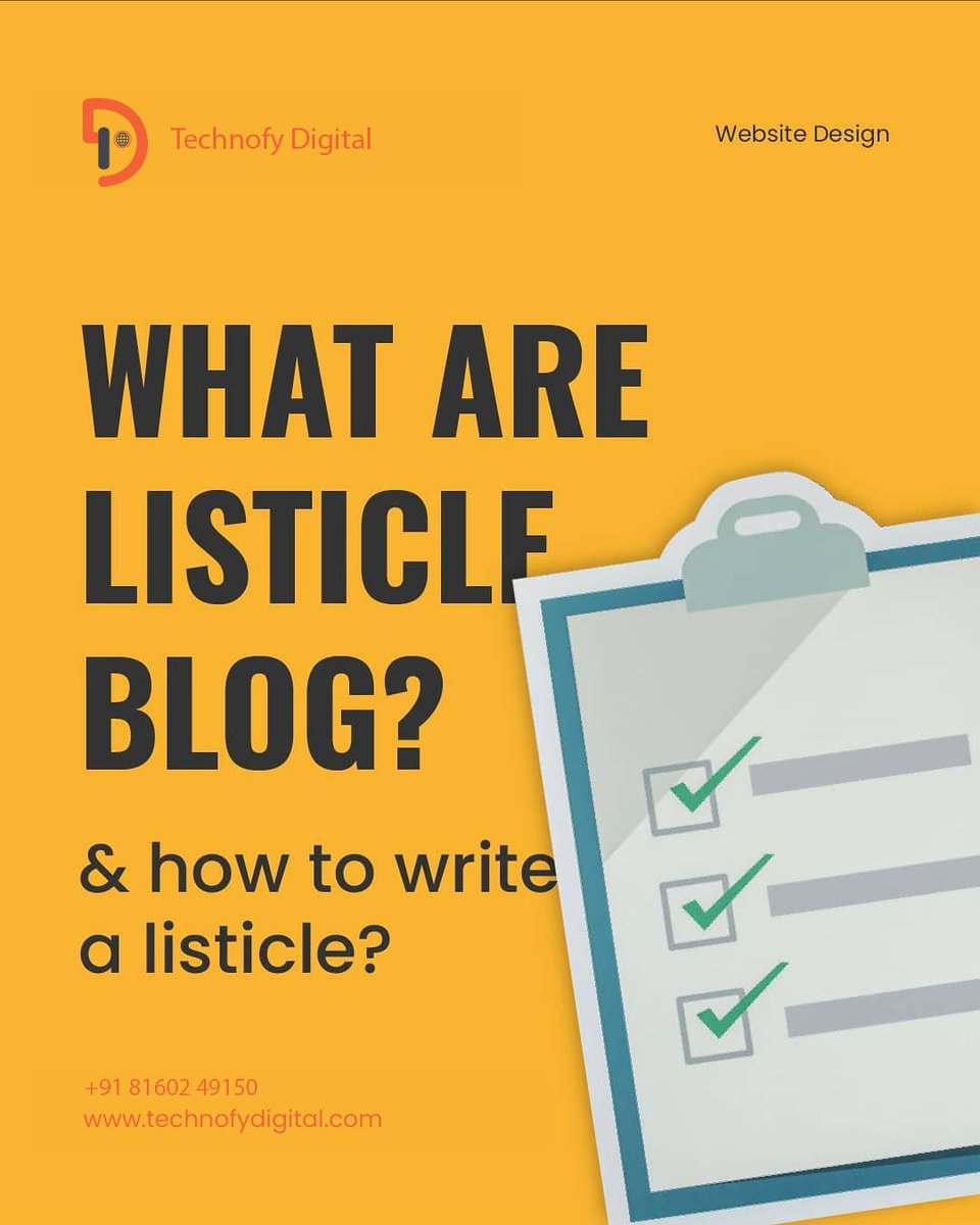 TechnofyDigital's tweet photo. What is Listicle Blog? 

Here are the tips on how to write a listicle blog?

#Blog #ListicleBlog #BloggingTips #Blogging #Website #blogs #WriteBlog #blogger https://t.co/q9xj5zGop4