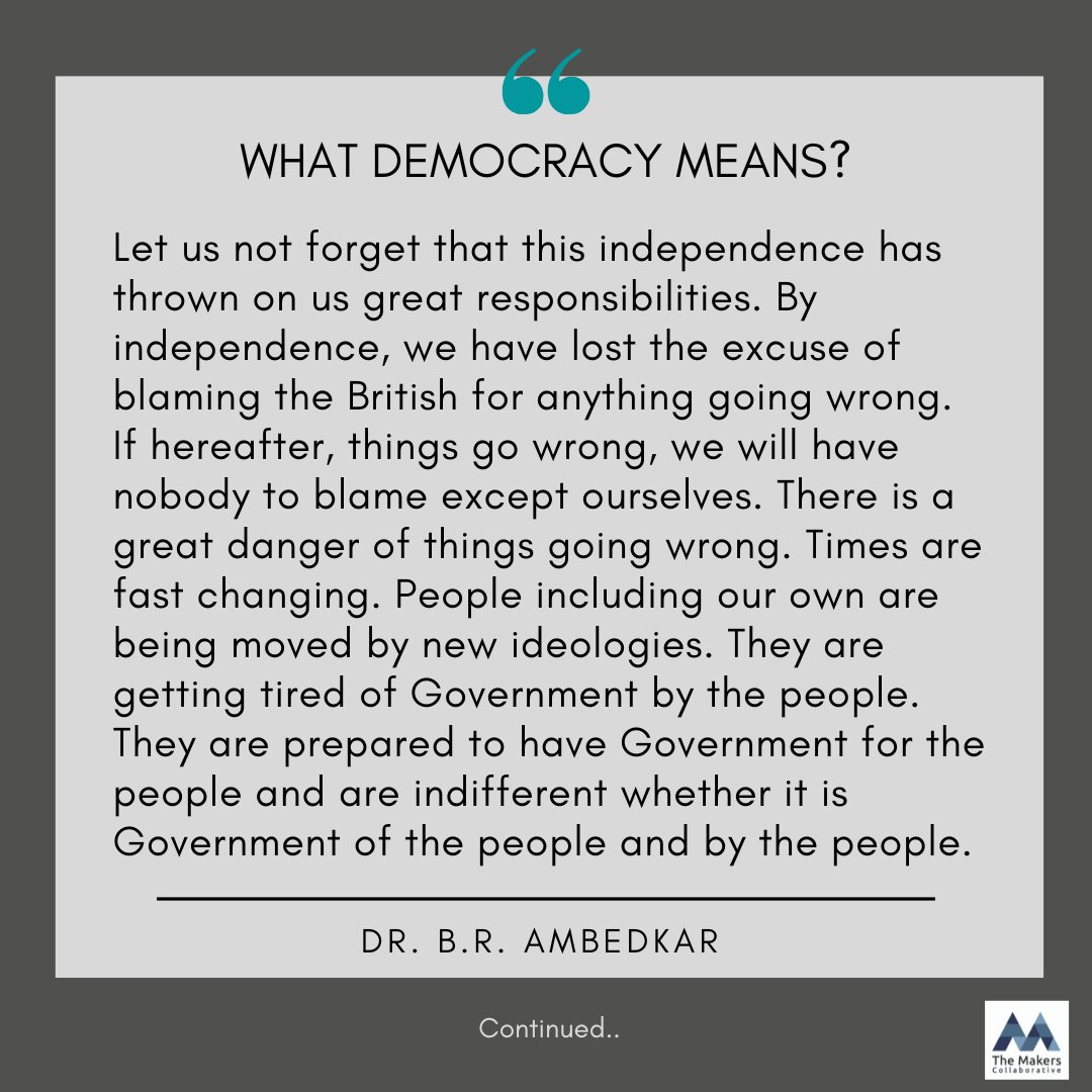 themakerscollab's tweet photo. Do we still consider freedom of speech &amp; thought, tolerance for difference of opinion, a scientific temper, secularism, values to pursue or a majoritarian authoritarianism that is rampant today?
#thoughtstoponder #indianIndependenceDay #AzaadiMubarak https://t.co/wgjFGrYD83