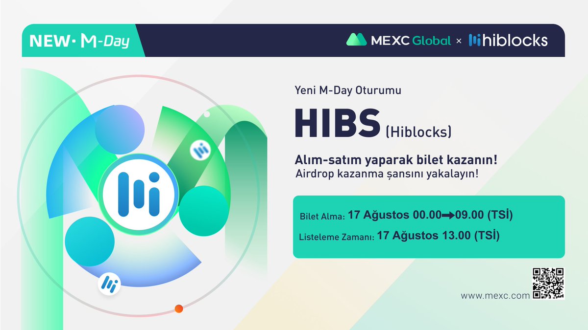 MEXC_Topluluk's tweet photo. 💰 #MEXCTürkiye @Hiblocks $HIBS Yeni M-Day Özel Etkinliği

🏆 250 Kişiye Toplam 500 $MX Hediye!

📌 Katılım: https://t.co/nhJwqxmAUm

📌 M-Day: https://t.co/goWoCN0MYe

✅ Takip et: @MEXC_TR
✅ Takip et: https://t.co/RfMLedCIsH
✅ Beğen
✅ Alıntıla 5 kişi etiketle https://t.co/JAGnpFd3fh