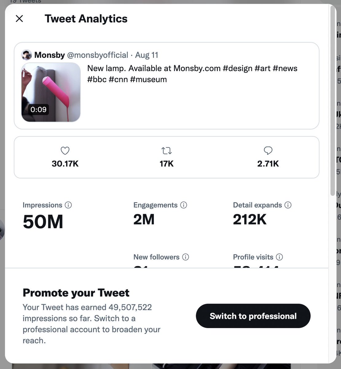 Meantime the Lamp was seen 50,000,000 times in the last 3 days. Not bad, not bad. Available at Monsby.com #monsby #design  #lamp #uncutlamp #art