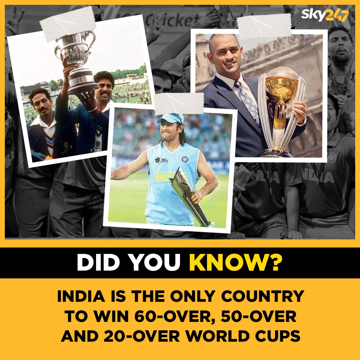 officialsky247's tweet photo. How many of you know this?
#India #Cirkcet #MSDhoni #KapilDev #WorldCup #ODIWorldCup #T20WorldCup #ODIs #T20Is #Sky547 #SocialMedia https://t.co/KNG8uKnUN5