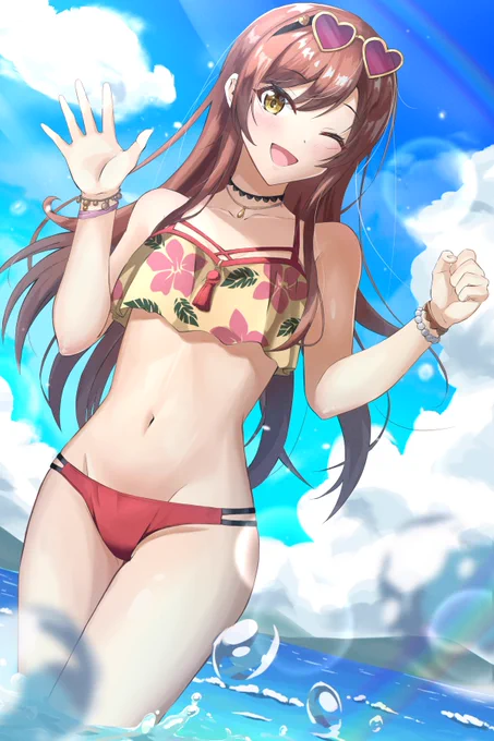 あまりにも暑いので水着の甘奈を描きました 