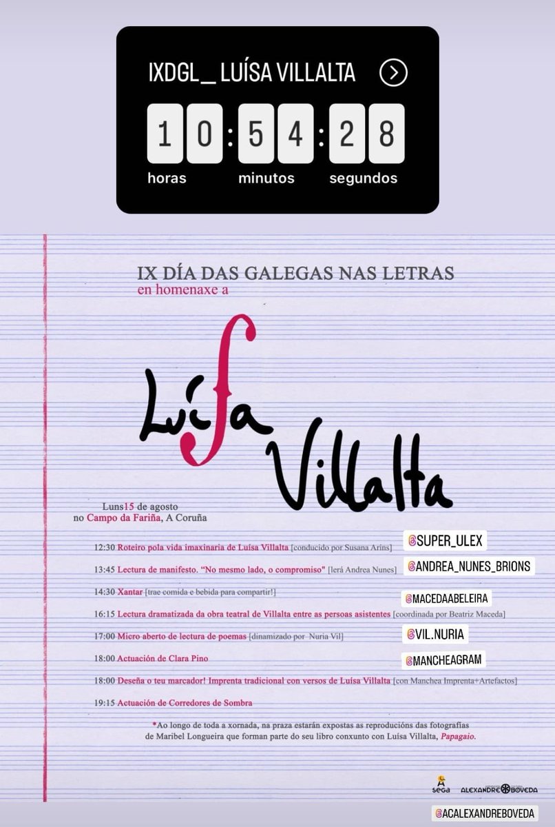 ACBoveda's tweet photo. Lembrade a cita de hoxe con #LuísaVillalta
#IXDGL https://t.co/AB58qPnRuQ
