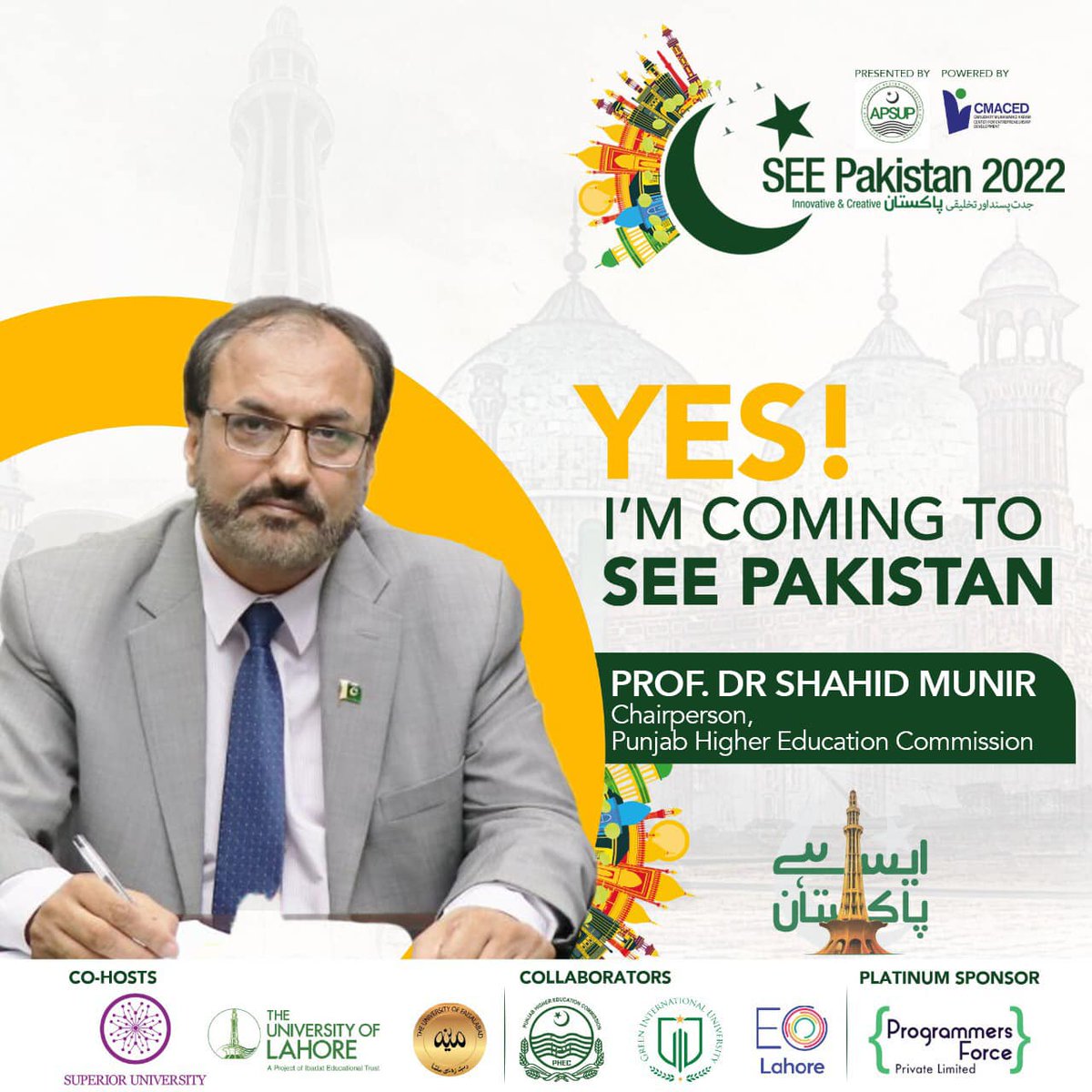 SEEPakistan2's tweet photo. #SEE_The_Guests!

📌 Save the date: 18th August, 2022.

#SeePakistan #SeePakistan2022 #SeePakistanExpo2022 #nsc22
#nationalstartupchampionship
#nationalstartupchampionship2022
#SuperiorEntrepreneurialExpo #SEE_22 #SEE_Pakistan #Explore #APSUP #SuperiorUniversity #TheUOL https://t.co/ntzxo1T0WZ