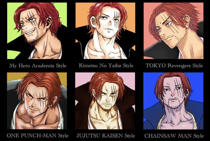 #onepiece #FILMRED SHANKS 12 MANGA STYLESMULTI MANGA WORLD 
