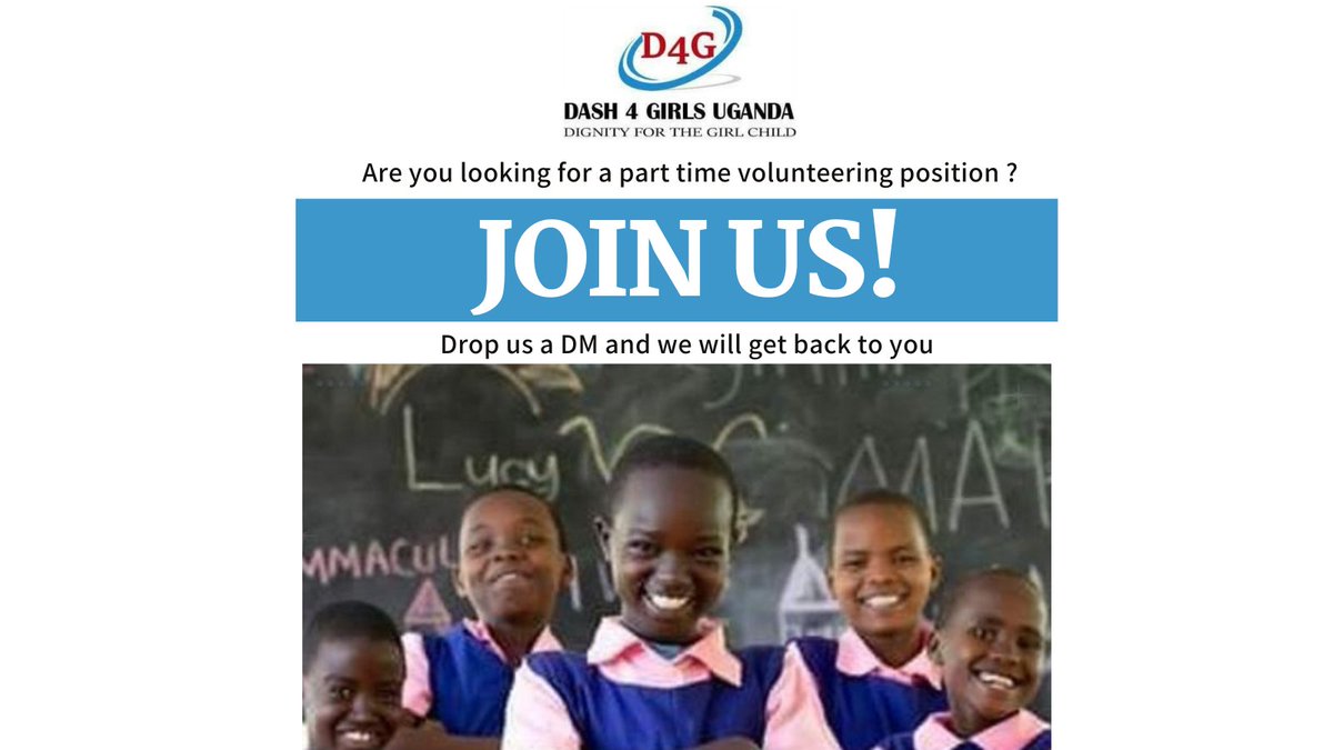 dash4galsug's tweet photo. Hello there, 
Are you looking for a part-time volunteering position? Volunteer with us for 1 hour per week and grow your give-back portfolio. 
@Dash4galsug is empowering the girl child in Karamoja to stay in school and make decisions based on correct and accurate information. https://t.co/lNA820LW4s
