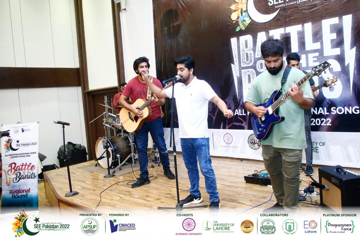 SEEPakistan2's tweet photo. SEE Battle of the Bands - Regional Round!

#SeePakistan #SeePakistan2022 #SeePakistanExpo2022 #nsc22
#nationalstartupchampionship
#nationalstartupchampionship2022
#SuperiorEntrepreneurialExpo #SEE_22 #SEE_Pakistan #Explore  #APSUP #SuperiorUniversity #TheUniversityofLahore https://t.co/sr2UyKnLHe