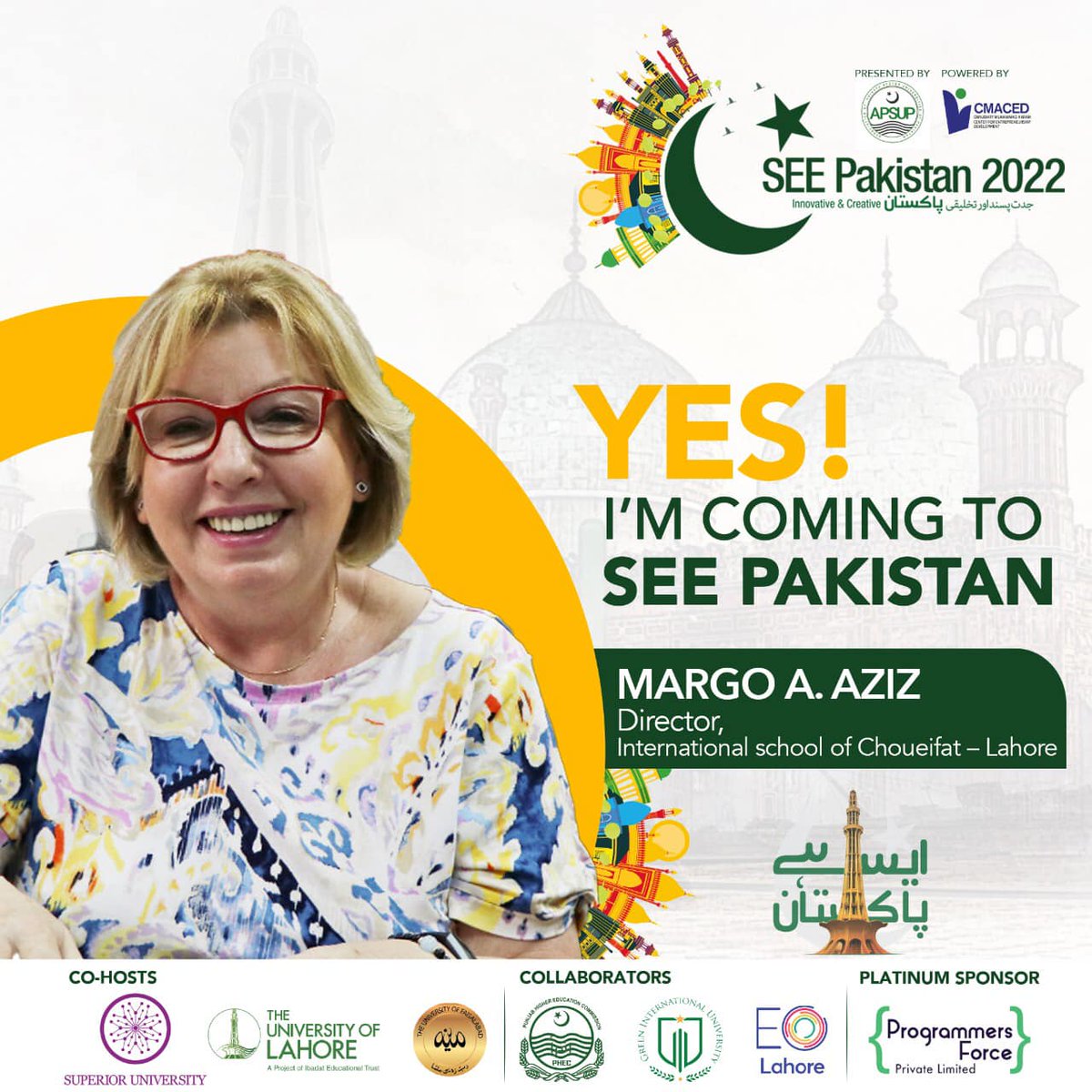 SEEPakistan2's tweet photo. #SEE_The_Guests! 
YES! I’m coming to SEE Pakistan. Are you also coming? 
📌 Save the date: 18th August, 2022.
#SeePakistan #SeePakistan2022 #SeePakistanExpo2022 #nsc22
#nationalstartupchampionship
#nationalstartupchampionship2022
#SuperiorEntrepreneurialExpo #SEE_22 #SEE_Pakistan https://t.co/7McfXkDdJz