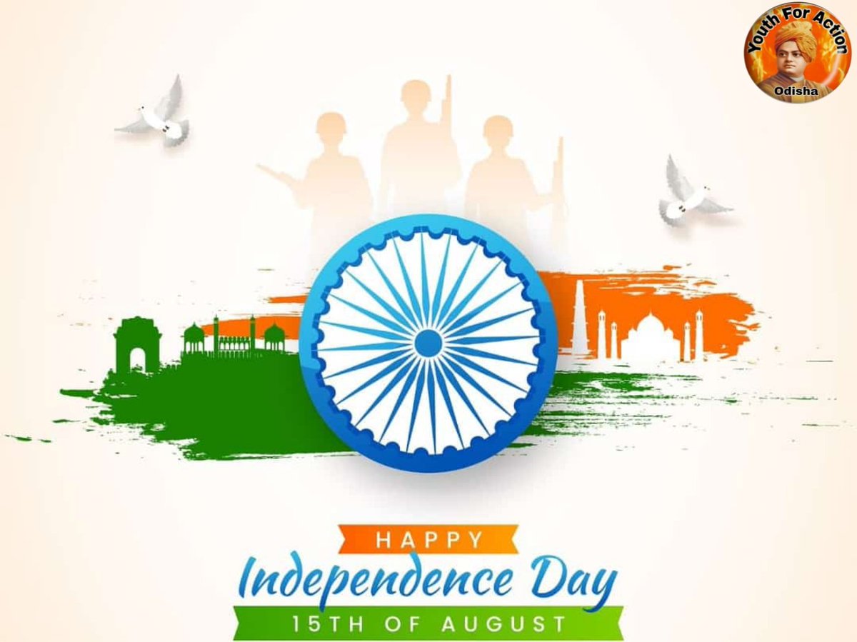 Yfaodisha's tweet photo. #HappyIndependenceDay 
ସ୍ୱାଧୀନତାର 75 ବର୍ଷ ପୂର୍ତ୍ତି "ଅମୃତ ମହୋତ୍ସବ" ଅବସରରେ ସମସ୍ତ ଦେଶବାସୀଙ୍କୁ Youth For Action ତରଫରୁ ହାର୍ଦ୍ଦିକ ଶୁଭେଚ୍ଛା ଓ ଅଭିନନ୍ଦନ l ଜୟ ହିନ୍ଦ 🇮🇳 https://t.co/ybpnyjB5jC