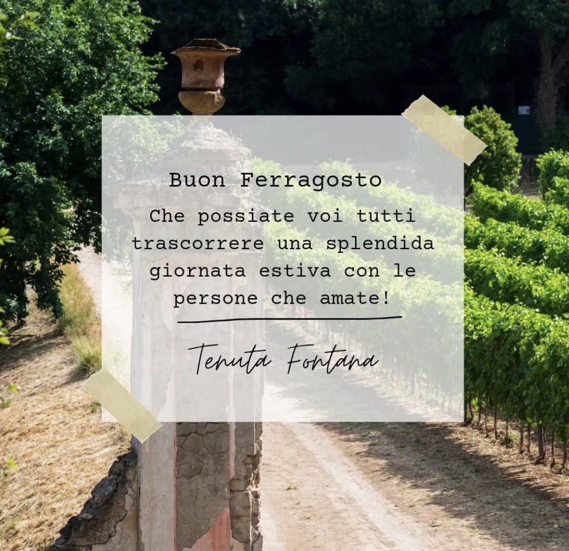 FontanaTenuta's tweet photo. #Buonferragosto

⛱ 🍇 https://t.co/g0THvVSF5d