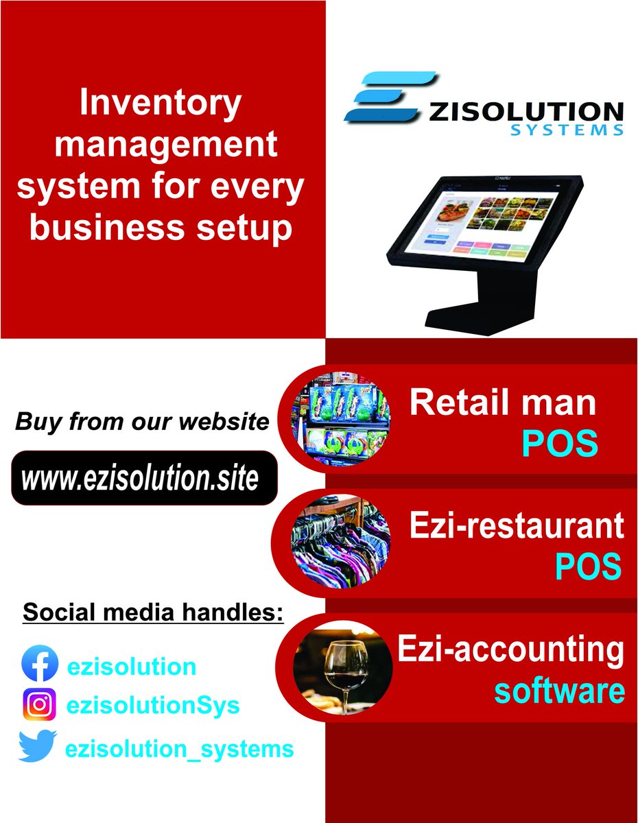 EzisolutionSys's tweet photo. Happy New Week🙂
Track your inventory easily and smoothly with all Ezisolution Softwares. Visit us @ https://t.co/6oRJiHsQug
#Accounting #RetailMan #POS #invoicingsystem #invoicing
#pointofsales #pointofsale #POSsoftware #pointofsalesystem #pointofsalesystems #Inventorycontrol https://t.co/MFU7dv9SRq