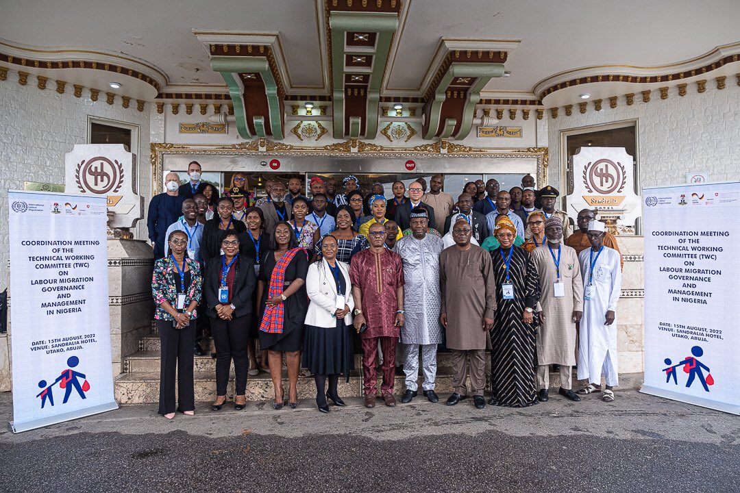 Today, the <a href="/LabourMinNG/">Federal Ministry of Labour</a> convenes the technical working committee on labour migration governance &amp; management in Nigeria to discuss policy implementation &amp; identify emerging trends will national stakeholders