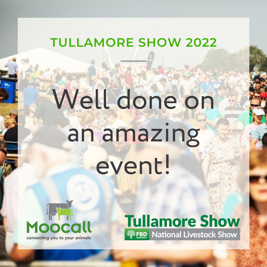 moocallofficial's tweet photo. Tullamore Show 2022 was a huge success! Well done on an amazing event @tullamoreshow ! ๐ฎ๐
#moocall #moocallsensor #moocallcalvingsensor #cows #agtech #agribusiness #farming365 #agriculture #calvingseason #CleverFarming #MoocallFarmingWithYou #TullamoreShow #TullamoreShow2022 https://t.co/CwFCkjxQZX
