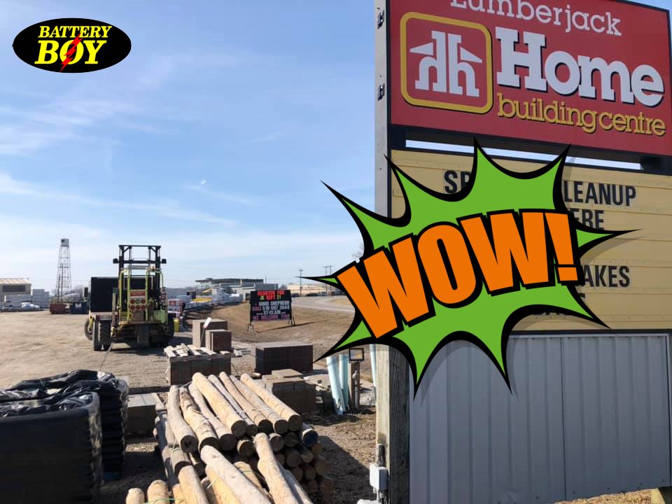 SydenhamCurrent's tweet photo. Battery Boy WOW! Win a $100 Gift Certificate from Lumberjack Home Building Centre in Dresden! Learn how to win, here: https://t.co/uJFOWZeG0H https://t.co/KLSnuiIp9z