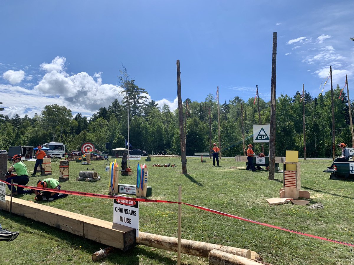 ETSU90's tweet photo. After breakfast on #MooseheadLake we spent the day at #GameofLogging so interesting to hear about the #geometry of #woodcutting. #MaineTheWayLifeShouldBe https://t.co/SfDUW4npIa