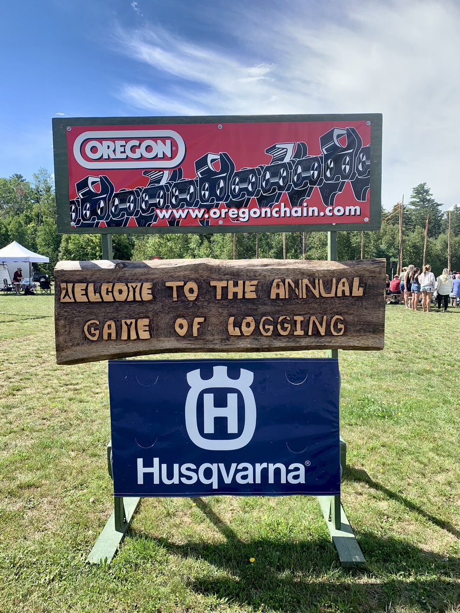 ETSU90's tweet photo. After breakfast on #MooseheadLake we spent the day at #GameofLogging so interesting to hear about the #geometry of #woodcutting. #MaineTheWayLifeShouldBe https://t.co/SfDUW4npIa