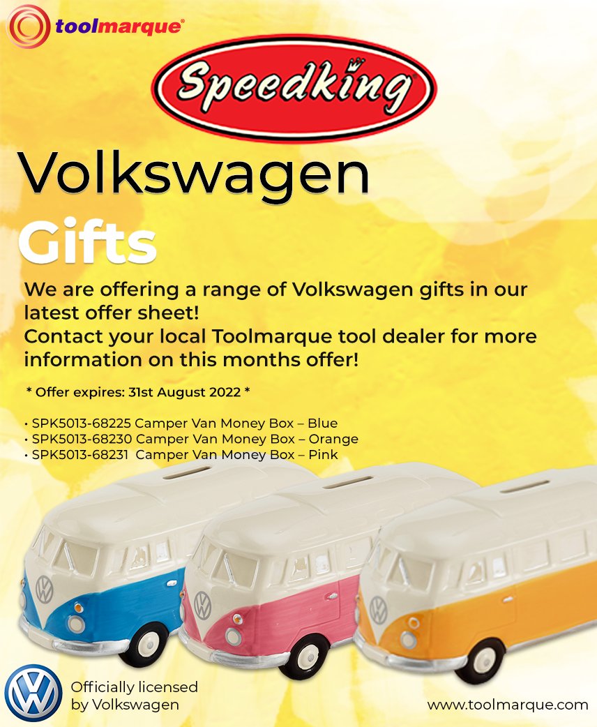 toolmarque's tweet image. Our new offer sheet includes 3 pages of #Cornwell #Tools products and a page full of #Volkswagen #gifts!
Contact your #Toolmarque tool dealer for more information or contact us to help allocate your nearest tool dealer.
Website: toolmarque.com
#speedking #VWcamper #tools
