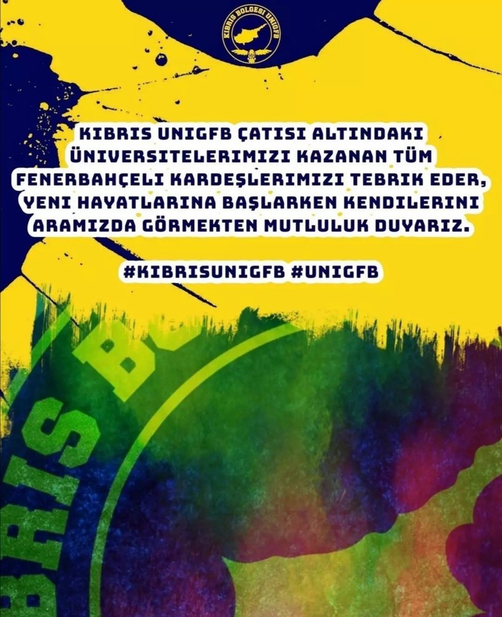 Kıbrıs UNIGFB çatısı altındaki üniversitelerimizi kazanan tüm Fenerbahçeli kardeşlerimizi tebrik eder, yeni hayatlarına başlarken kendilerini aramızda görmekten mutluluk duyarız. #KıbrısUNIGFB #UNIGFB #UNIGFBseniçağırıyor