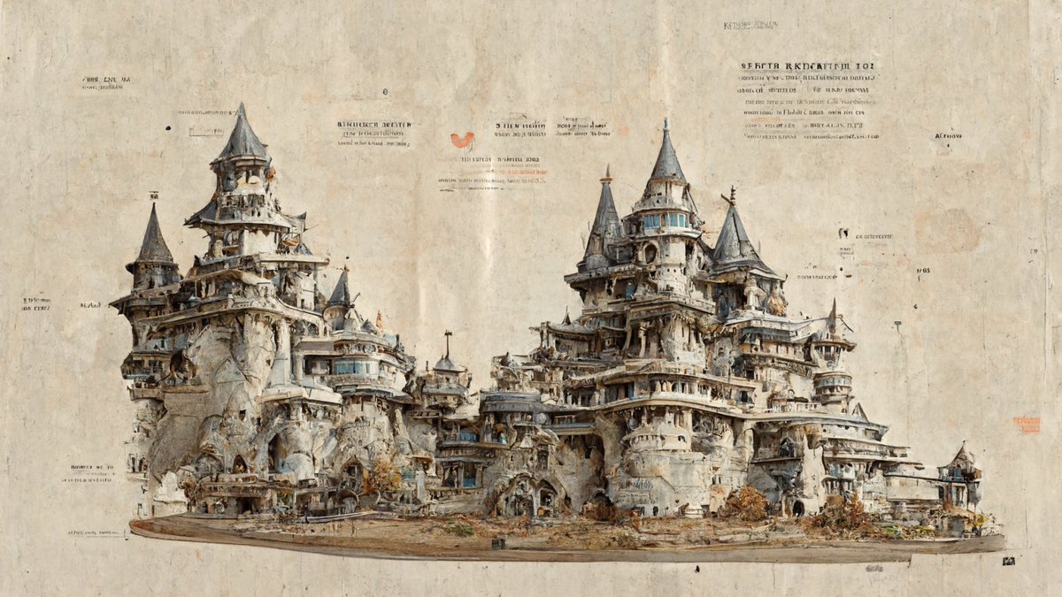 ファンタジー Sf スチームパンクなどいろんな種類の建築をaiで生成 細部は置い Yota Tasaki 田崎陽太 のイラスト