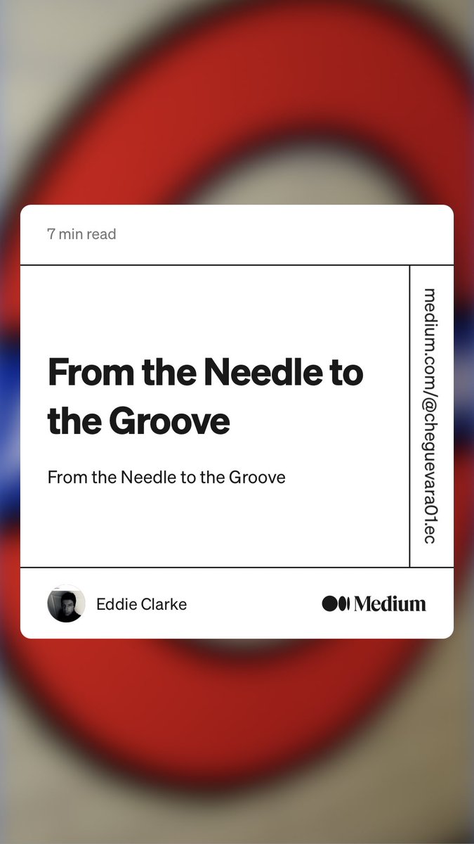 eddieclarke2's tweet image. “From the Needle to the Groove” by Eddie Clarke
link.medium.com/m1yXoUHKvsb