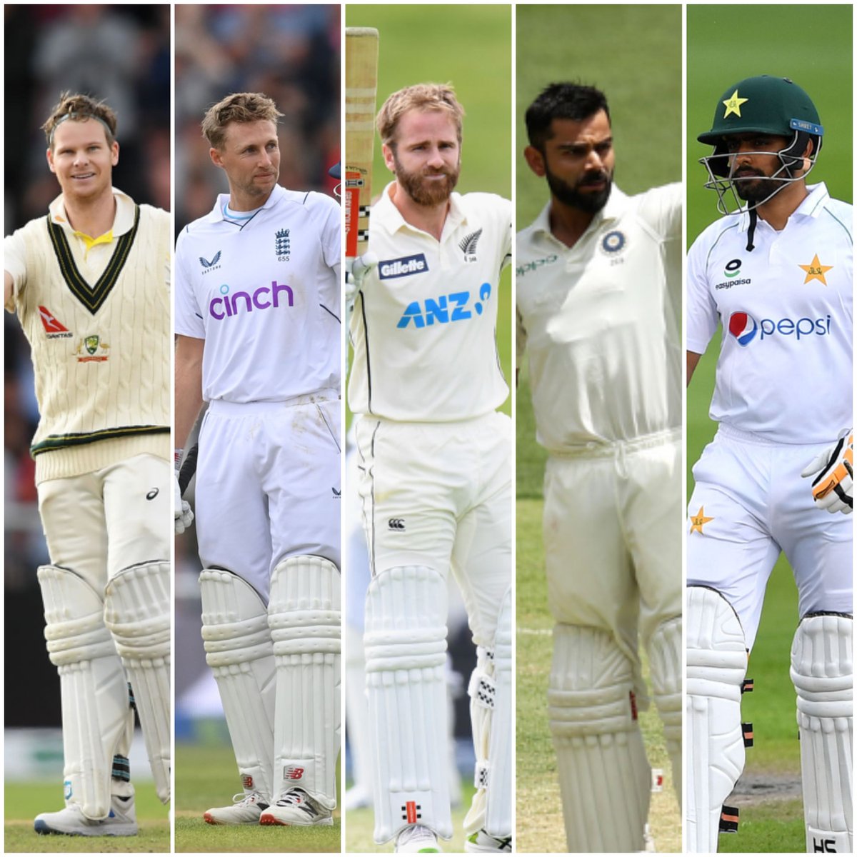 Percentage of the team's run scored in test cricket among active players (min 30 matches) Steve Smith- 16.85% Joe Root- 16.34% Kane Williamson- 16.03% Virat Kohli- 15% Babar- 14.96% Fab 4 supremacy🙌