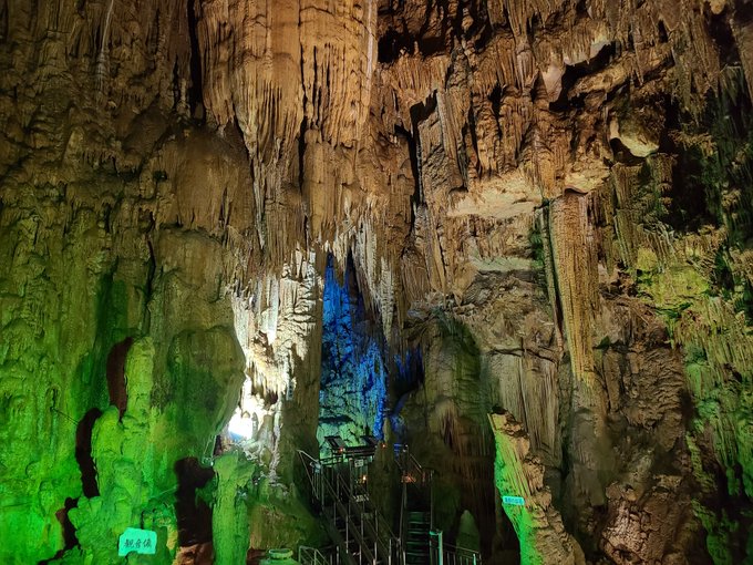 肉眼ではそうでもなかったんだけとカメラで撮るとめっちゃ緑だった 