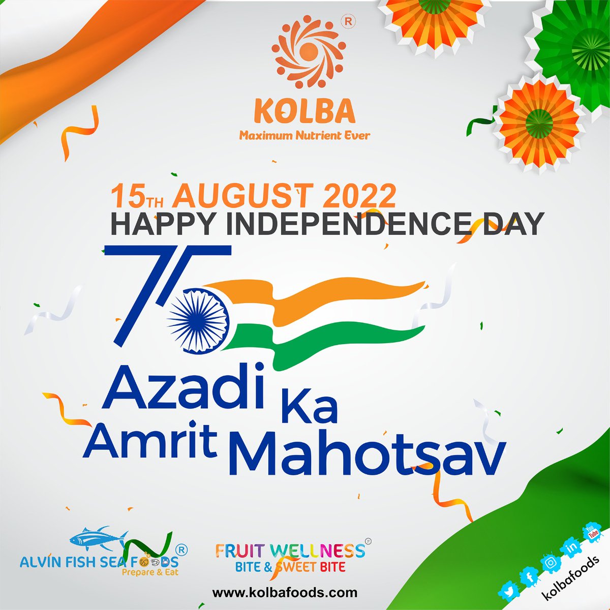 Kolbafoods's tweet photo. #75thIndependenceDay 
#15thAugust2022 
#IndiaAt75 https://t.co/S6Q3Fmz7Cl