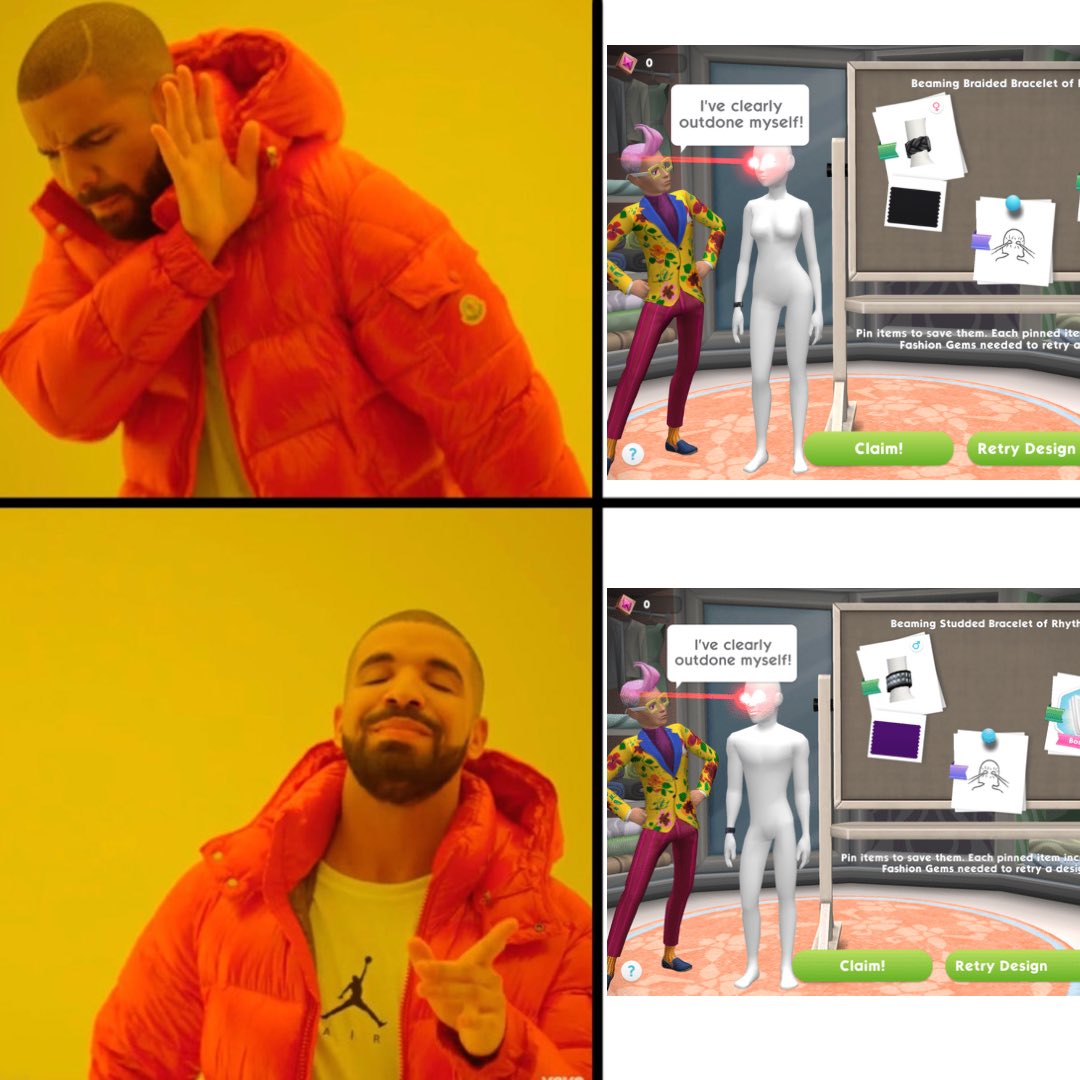 ZnamTSM's tweet photo. 🥴🥴🥴
Female no!
Male okay! 800 simcash 🤣🤣🤣
#thesimsmobile #tsm #eyebeam https://t.co/zpIIJmK0JD