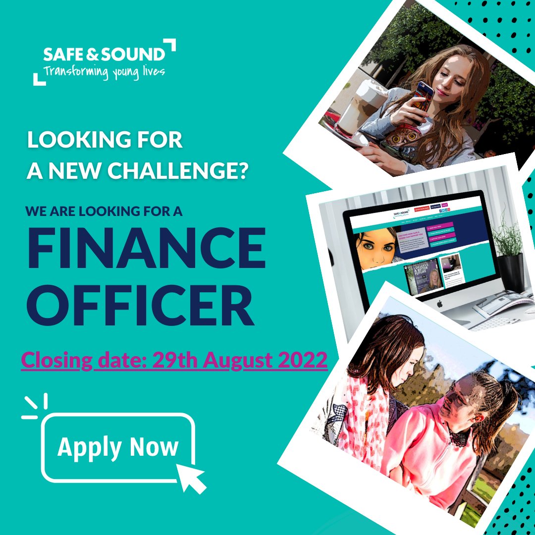 safesoundgroup's tweet photo. We are recruiting for a Finance Officer to join our fabulous team at Safe &amp; Sound.

We are looking for BRILLIANT people to join our team to be part of our journey too.

See the full job description and candidate pack here - https://t.co/YXMGtnh8jz #derby #derbyshire https://t.co/pD1JpKP0hp