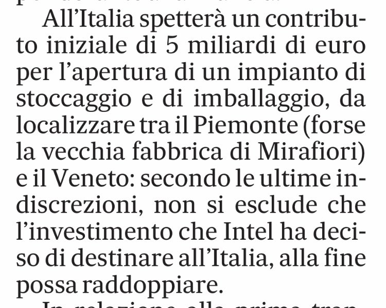 profgviesti's tweet photo. Il grande investimento di #Intel indirizzato fuori dal Sud nonostante ottima offerta localizzativa, quantomeno in Puglia (Messaggero)
Immagino ruolo molto attivo, silenzioso, di Giorgetti e disinteresse - connivenza? - di Draghi
Potenziamento industria al Sud non interessa https://t.co/0Ss8nUY1kf