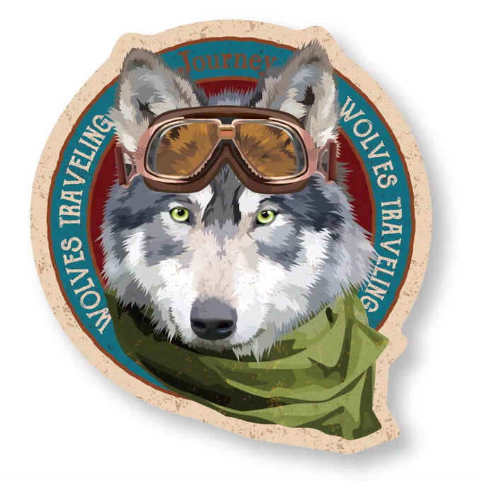 大好評のゴーグルオオカミのステッカー、販売中です!横84mm×縦90mm 防水です#wolf #ステッカー #イラスト #オオカミ #狼 