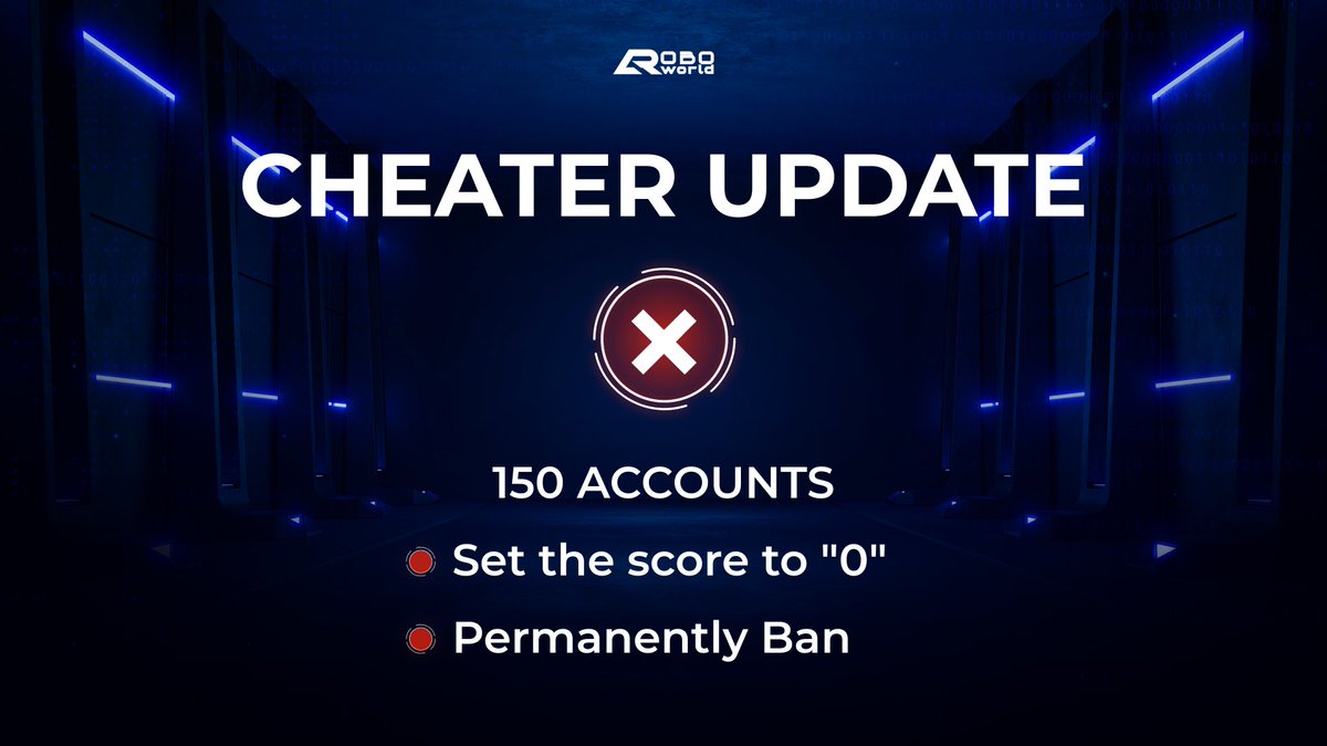 roboworldio's tweet photo. 🚫 CHEATER DETECTED _ FIRST WARNING

Hello Roboworld community,
As we announced, after the system checks and handles fraud. All players who cheat will be returned to 0 points, if they continue to violate them, they will be permanently banned from #Roboworld.
#URA #UranusX https://t.co/xYBsymZDhV