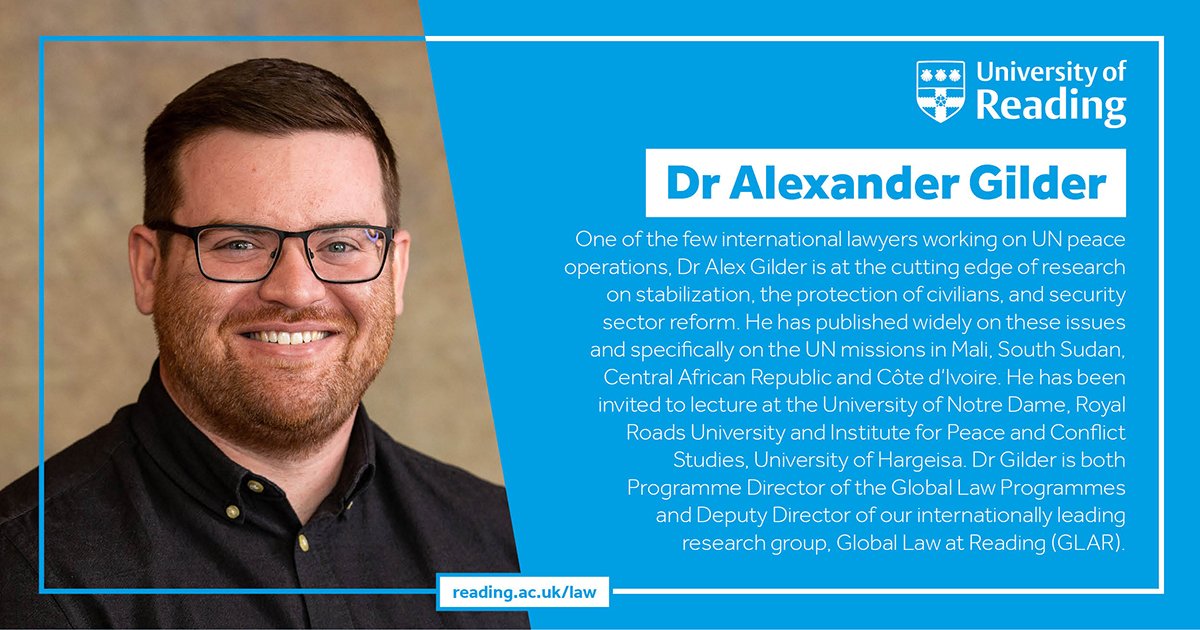 LLM @ Uni of Reading (@readinglawpgt) on Twitter photo Dr Alex Gilder uses his research expertise in peace and security to give students the
most up-to-date insights on global security issues. Alex directs the Global Law PGT Programmes.
Explore our postgraduate programmes on offer: reading.ac.uk/law/masters/ma… <a href="/DrAlexGilder/">Alexander Gilder</a> Dr Alex Gilder uses his research expertise in peace and security to give students the
most up-to-date insights on global security issues. Alex directs the Global Law PGT Programmes.
Explore our postgraduate programmes on offer: reading.ac.uk/law/masters/ma… <a href="/DrAlexGilder/">Alexander Gilder</a>
