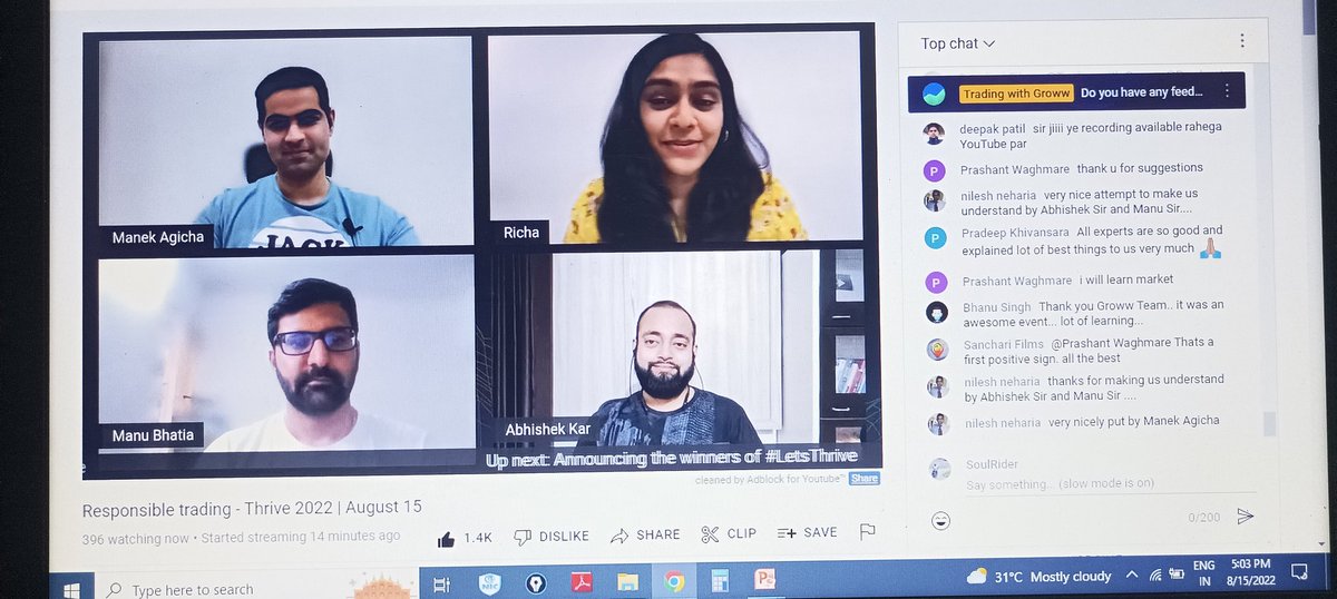 Champ997381's tweet photo. Fruitful session. Rocketscience made easy.
#LetsThrive

@bhatiamanu @Abhishekkar_ @ManekAgicha @lkeshre @_groww https://t.co/9fmeGWFNON