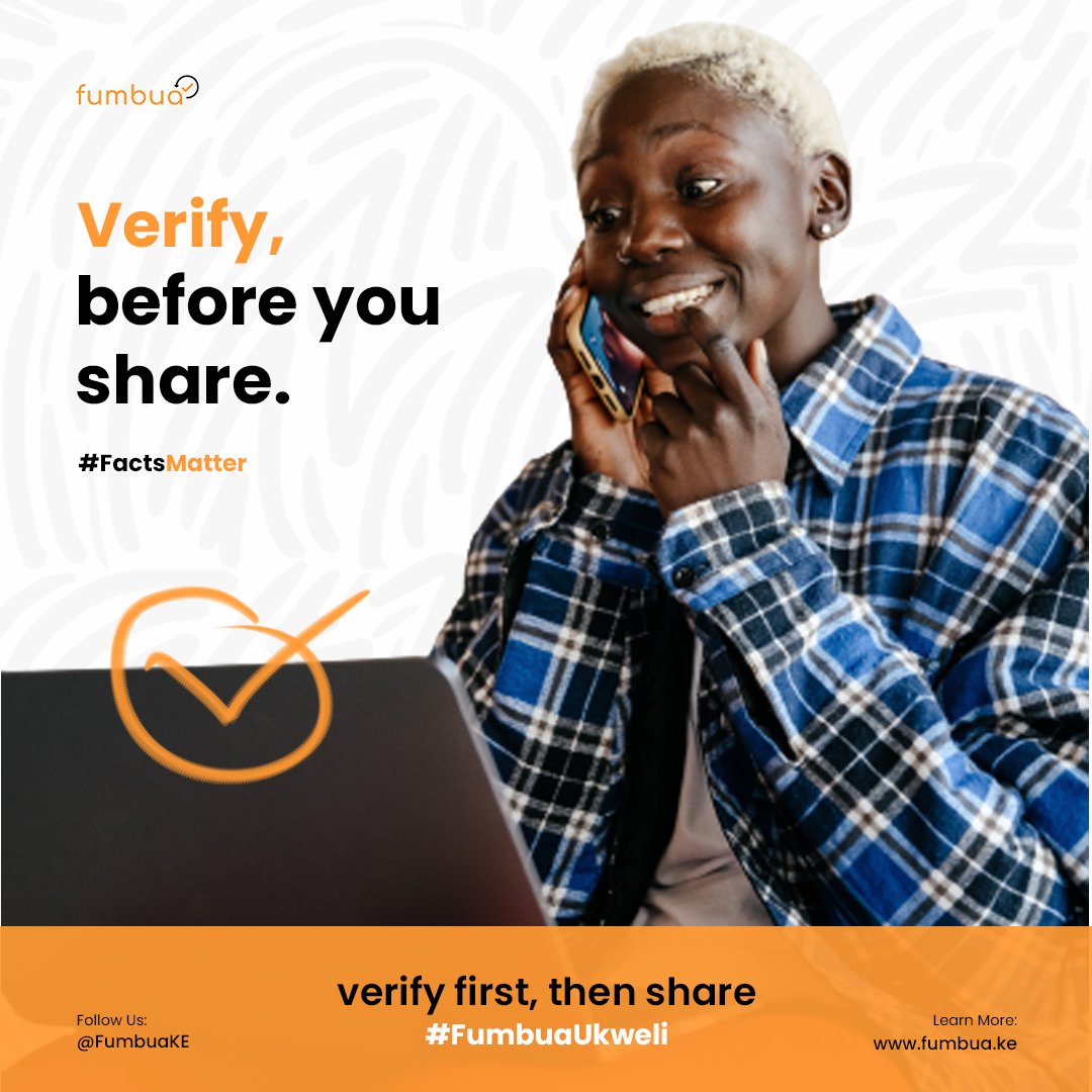 BarakaMore's tweet photo. Stop sharing screenshots from random web pages before you verify first, then share. IEBC has the final say on declaration of the presidential winner #FactsMatter.
@FumbuaKE is here to improve the citizen's verification capabilities of misinformation #DumishaUkweli https://t.co/iSGQqbMEuv