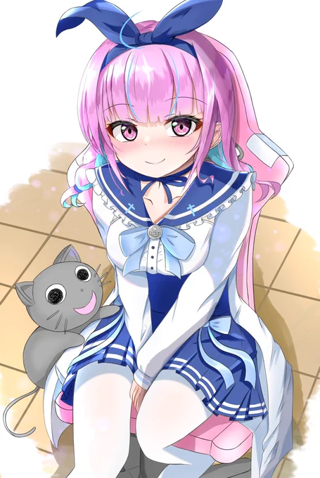 新髪型かわいい(*'꒳`*)「恥ずからあんまり見ないで(〃ω〃)」「髪型褒めてくれるのは嬉しいけどさ。エヘェエヘェエヘェ」#あくあーと 