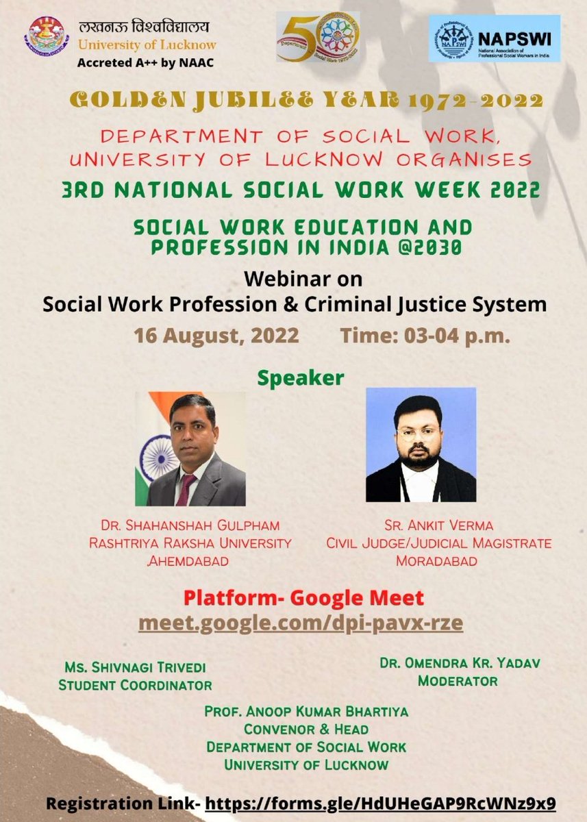 SocialWork_UoL's tweet photo. 3rd National Social Work Week 2022 celebration @SocialWork_UoL @lkouniv @NAPSWI1 @profalokkumar @ippr_lkouniv https://t.co/3XBDdxwYiq