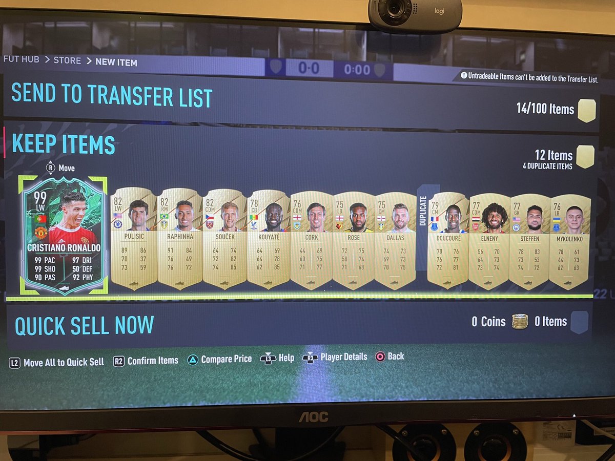 thgamingttv's tweet photo. Packed SS CR7 from the PL Prime pack while watching your 6pm content stream this morning. 🤩🤩🤩 #FIFA22 #firstowner https://t.co/X1XCJWxlM4