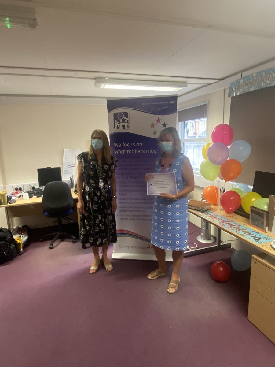 UHL_DIETITIANS's tweet photo. BIG CONGRATS to our amazing boss Cathy Steele who was presented with her #Caringatitsbest Award this morning! We are all so proud of you. Thanks to @clareteeney, Matt Archer and @DrPrashanthPat1 for attending also @Leic_hospital @BDA_Dietitians @CNmagazines @LisaJLane98 https://t.co/B3sttyYpqh
