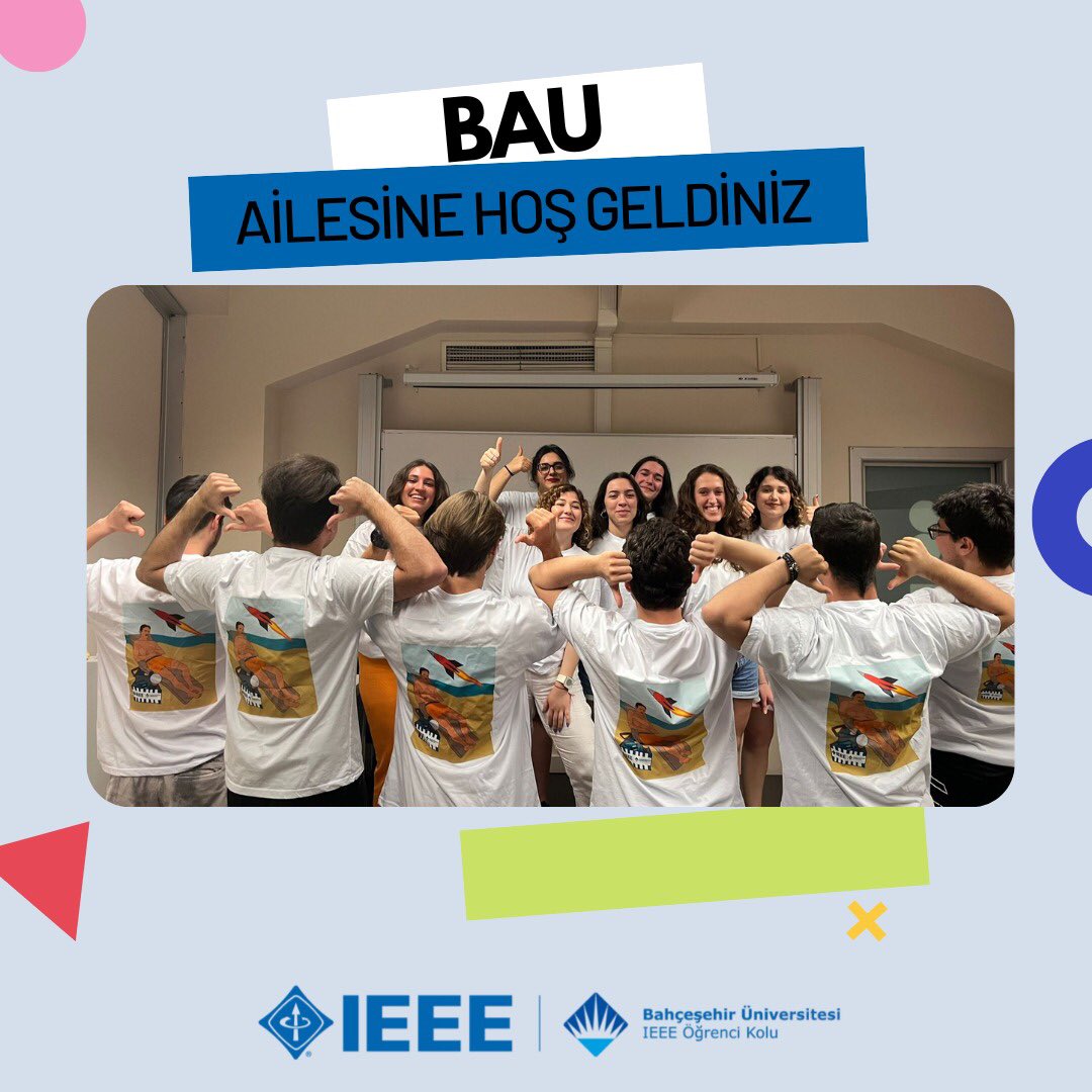 BAU_IEEE's tweet photo. Ailemize hoş geldiniz! 💙🥳

Sizlerle tanışacağımız için heyecanlıyız. Kulüpler haftamızda sizleri de aramızda görmeyi çok isteriz. 🤩 

#ieee #BahcesehirUniversity #yks2022 https://t.co/suXXQFctcu