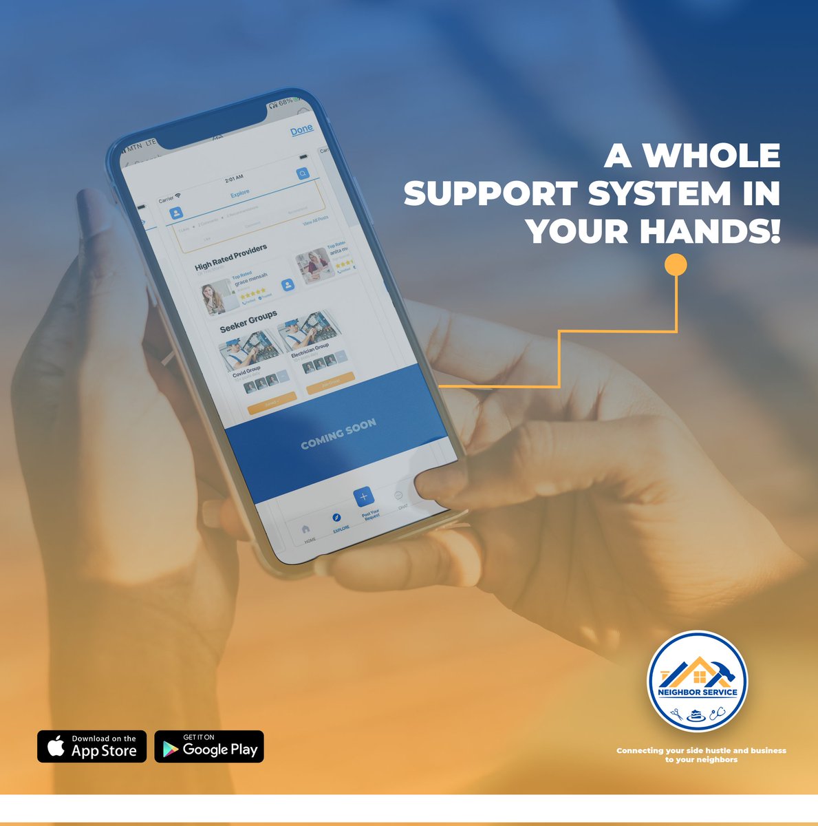 NeighserviceLLC's tweet photo. Do you need help to keep being an efficient homemaker? Are you overwhelmed and need to delegate some tasks?
The #NeighborService App is your go to for such assistance. Get ready to sign up for a great support system !
Happy new week!
#NeighborSupport #Monday https://t.co/irtng8X4Uy